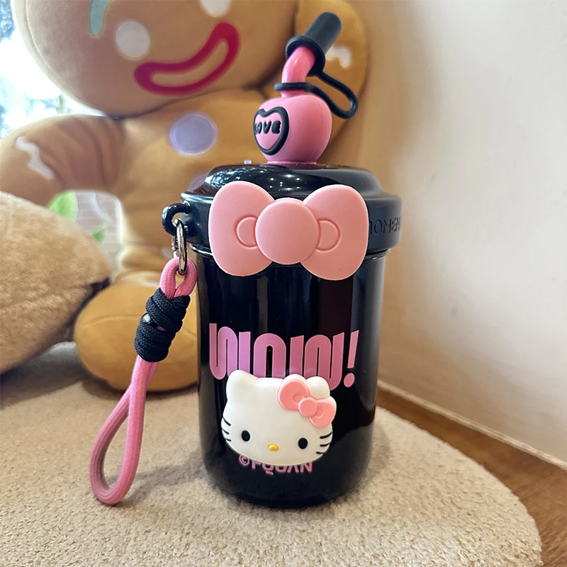 Kawaii Sanrioed New Stainless Steel Straw Insulated Cup Cute Cartoon Hello Kittyed 520Ml Portable Coffee Cup Holiday Gift