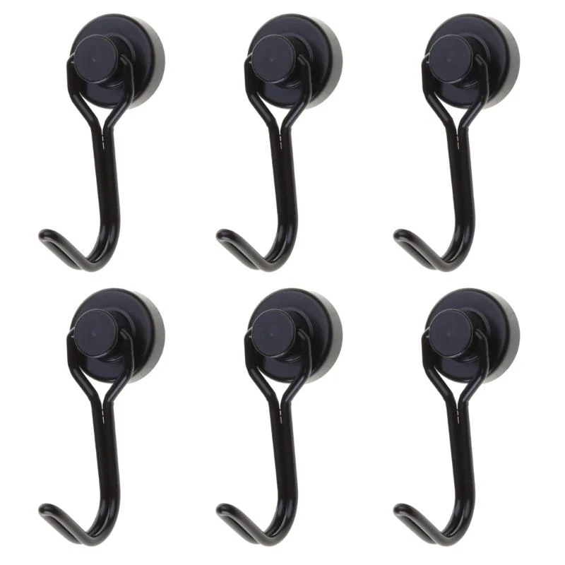 

6Pcs/set 16mm Black Hooks Rotating Seamless Strong Hook