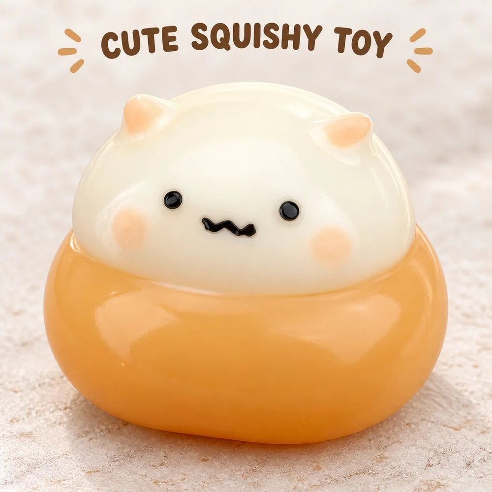 Chestnut Puppy Squishy Squeeze Toy TPR Soft Fidget with Playful Cute Shape for Adults Teens Desk Companion Gift Single Piece