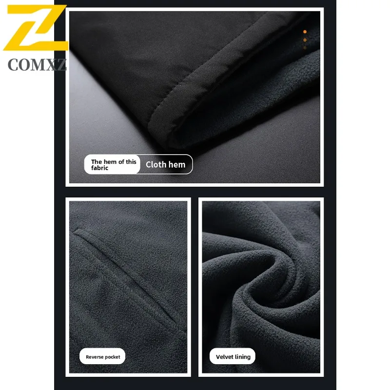 COMXZ 2025 T01 Autumn New Middle Aged Fleece Vest Reversible Waistcoat Turn Down Collar Top Plus Size Mens Vest