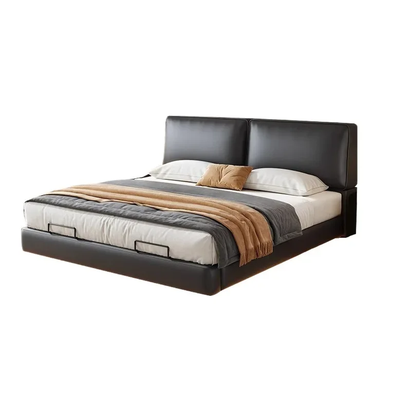 

Electric smart bed, bedroom black technology multi-function automatic electric bed suspended leather bed
