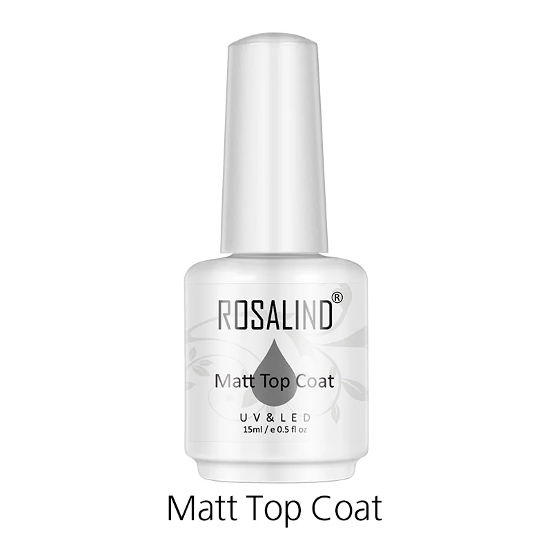 Rosalind gel per unghie 15ml bottiglia di vetro rivestimento superiore per unghie primer adesivo lucide colla per unghie duratura luce UV LED prodotti per unghie