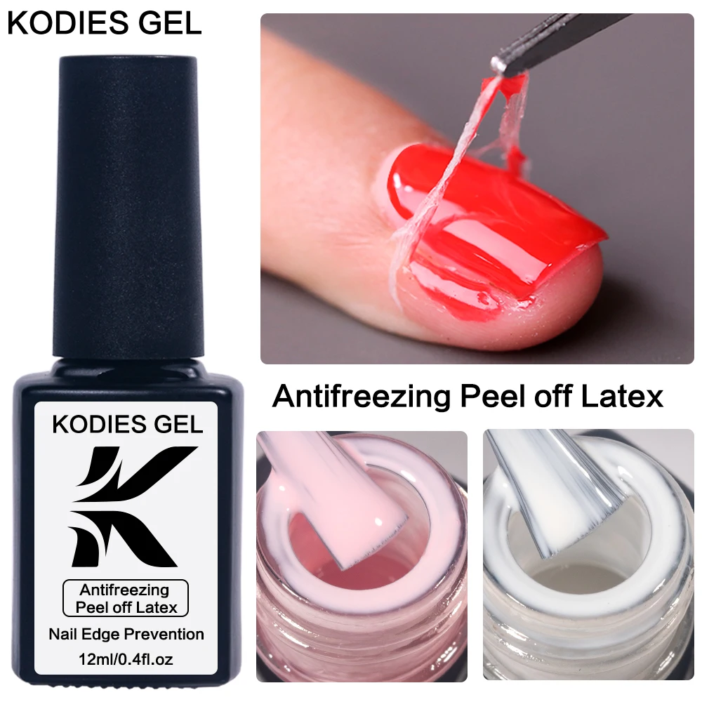 KODIES GEL Latex Nail Protector Peel Off Liquid Tape Anti-Freezing Gel Polish 12ml Skin Care Nail Edge Prevention Cuticle Guard