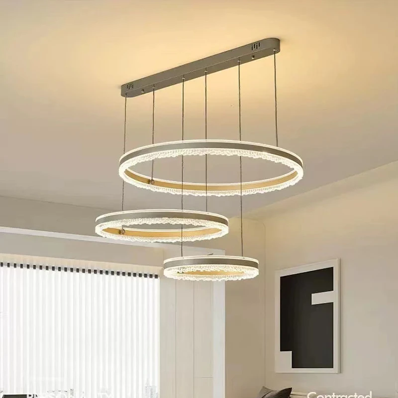 

Villa overhead large pendant light modern light luxury loft flat leap floor building in the staircase long living room light