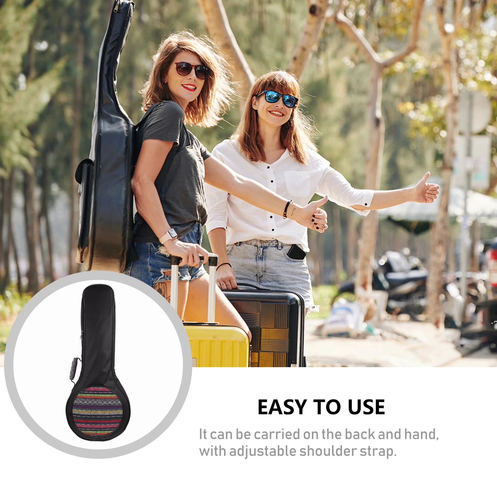 

Mandolin Gig Bag Thickened Canvas Portable Carrying Storage Pouch Musical Instruments Waterproof Moisture Proof Adjustable Strap