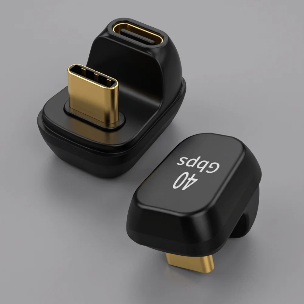 180 Degree Angle USB C Adapter U Shaped Male to Male Type C Adapter 100W PD 140W Charging Data Transfer Connector