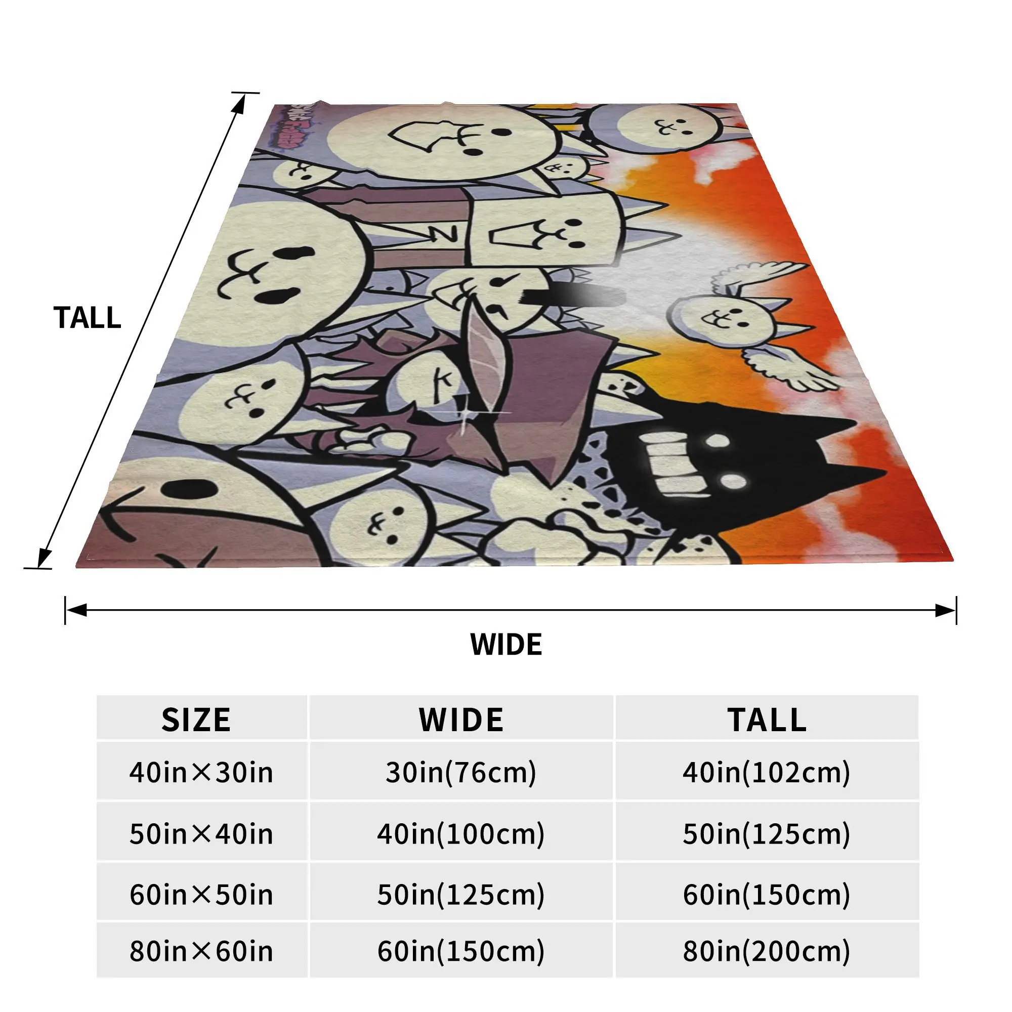Battle cats doddle Blanket Soft Warm Flannel Throw Blanket Bedding for Bed Living room Picnic Travel Home Couch