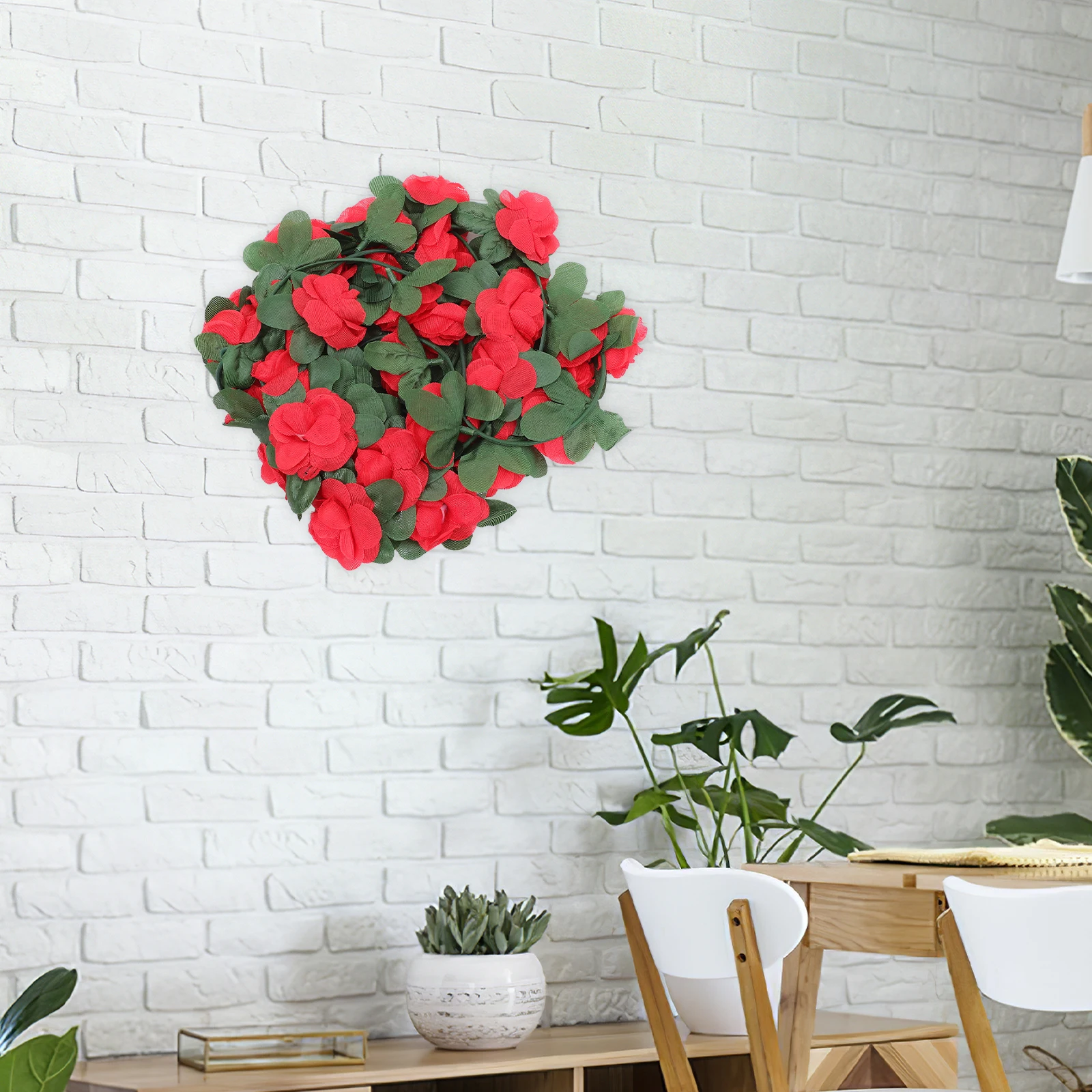 

6Pcs Imitation Flower Vine Stable Material Lightweight for Home Party Wedding Christmas Decoration Artificial Rose Garland