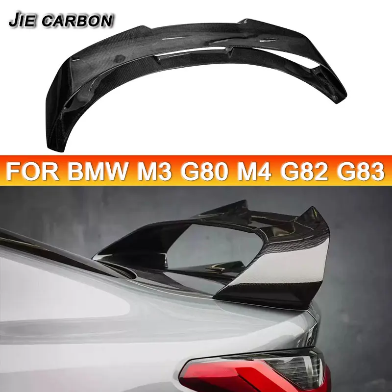 For BMW M3 G80 M4 G82 G83 AE Style Carbon Fiber Tail fins Rear Trunk Spoiler Guide Wing Rear Wing Car Trunk Diverter