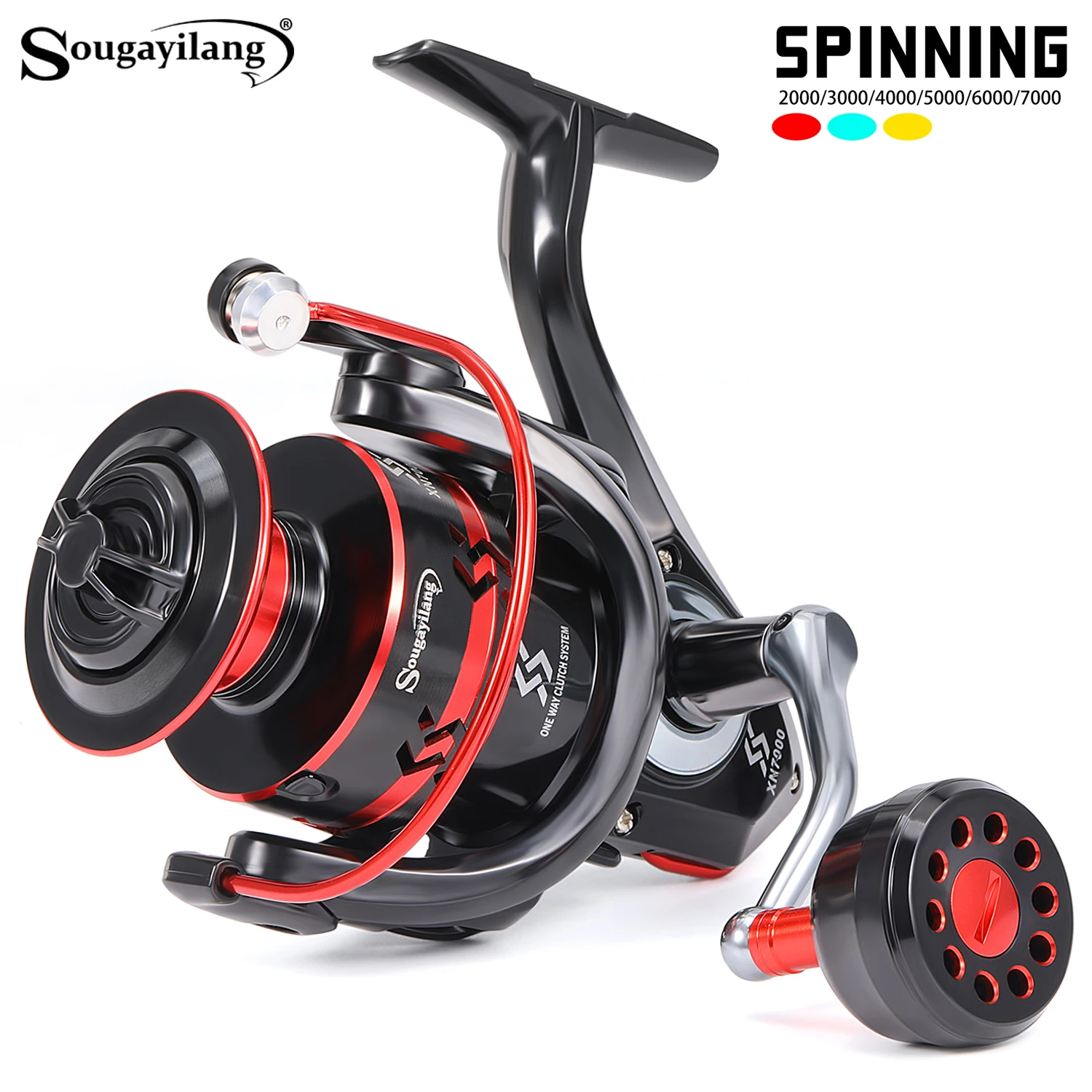 Sougayilang Spinning Angelrolle 2000–7000 5,0:1/4,7:1 Übersetzungsverhältnis Aluminiumspule Ultra Smooth Reel Max Drag10kg Angelwerkzeug