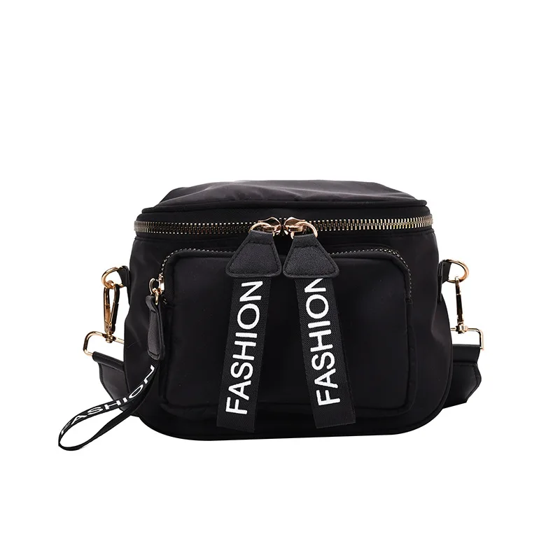 Nylon Messenger Crossbody Bag Cute Chic Women Shoulder Bag Zipper Large Capacity Shopper Bags Pure Color Casual Tote Outdoor Bag