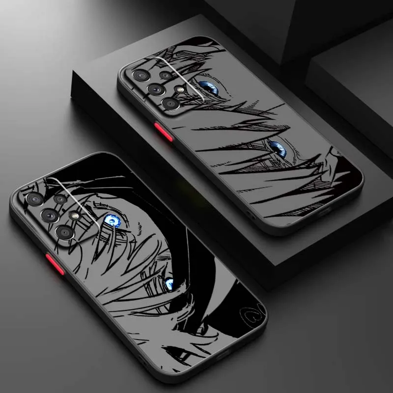 Luxury Gojo Jujutsu Kaisen Art Phone Case For Samsung A56 A42 A36 A34 A33 A32 A23 A16 A26 A07 Note 20 5G Frosted Translucent