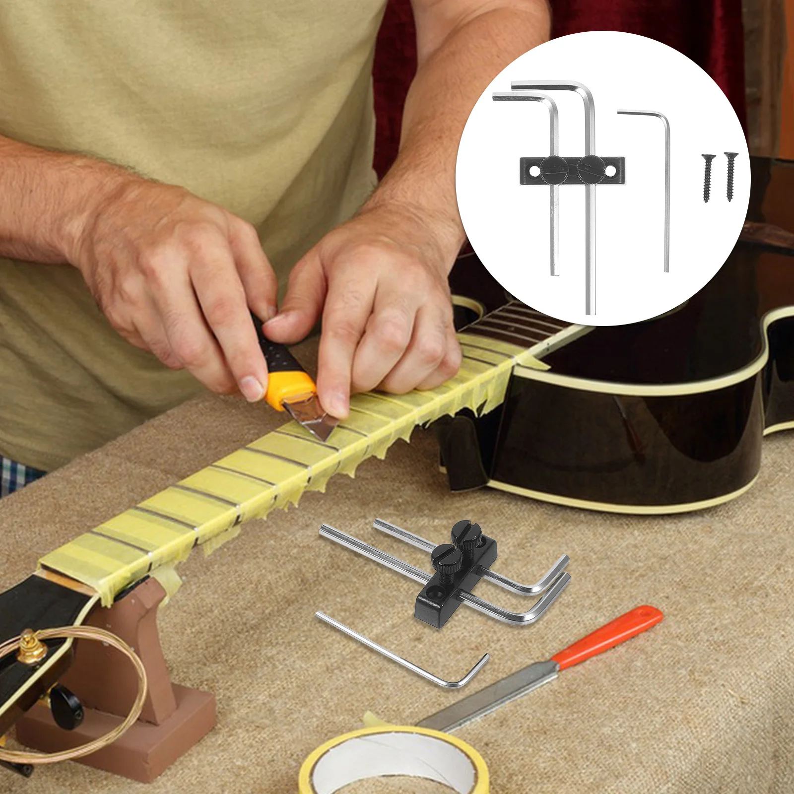 

1Set Guitar Wrench Holder Metal Stable Construction Luthier Tools Guitar Kit Christmas Birthday Gifts Truss Rod Wrench