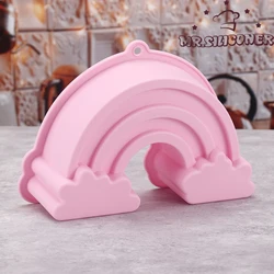 Rainbow Silicone Cake Mold Gypsum Aroma Cake Decorating Moulds Handmade Soap Chocolate Mold Kitchen Baking Cake Mould