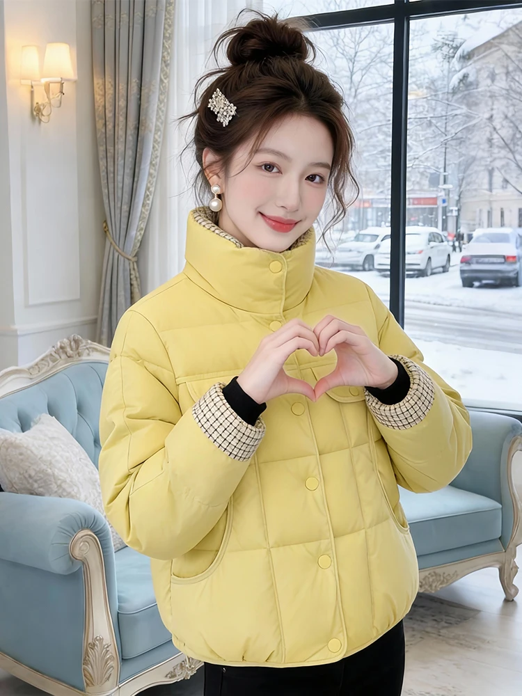 

Ele Slimming down Jaet Quilted Cotton Women's Winter Faion Zipper Thiened Warm Zipper Coat Korean Sle Loose Fit