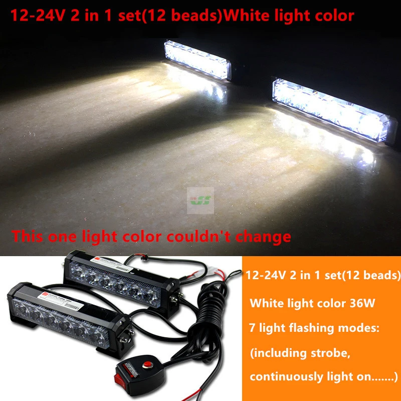 

12-24V LED beads Car Truck motorcycle grille Strobe Light with manual controller road opening light day time running Light white