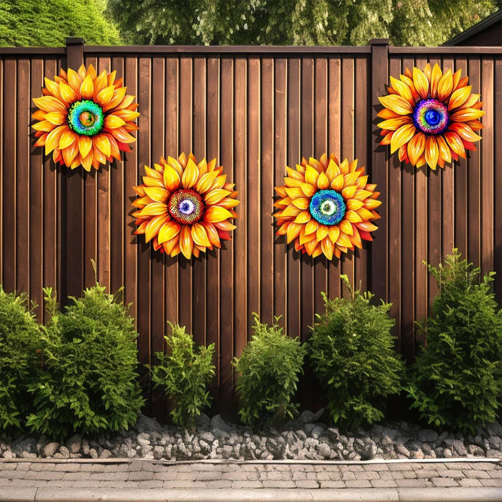 30.5cm Metal Sunflower Wall Decor Wall Art Ornament Iron Wall Craft Long-Lasting Bright Colors