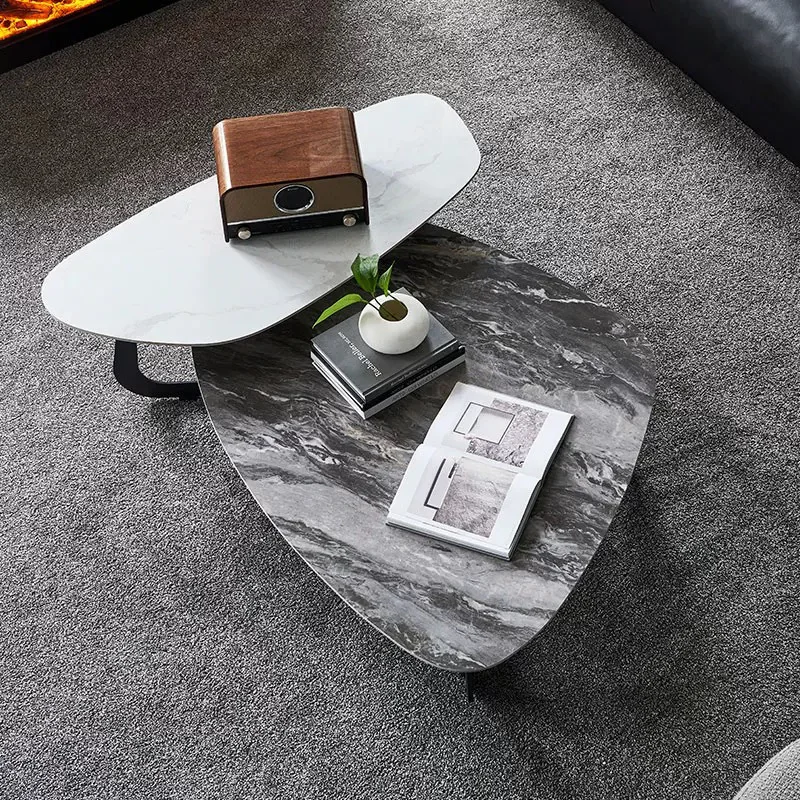 Slate minimalist special-shaped coffee table light luxury modern simple living room home