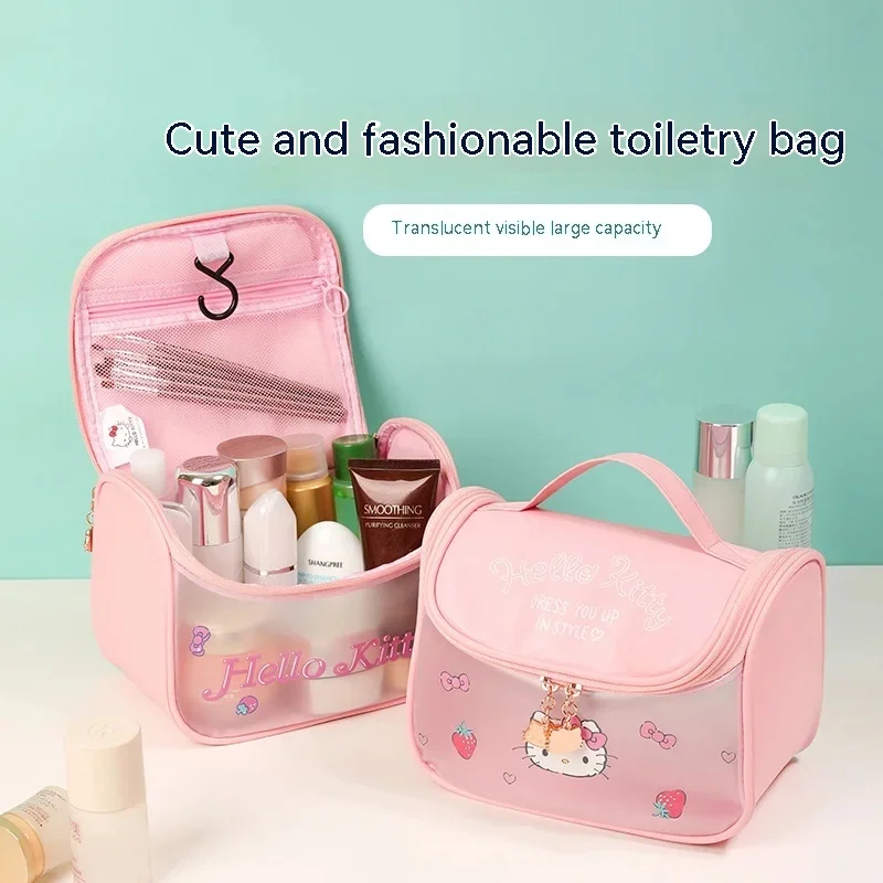 Hello Kitty nuovo sacchetto cosmetico opaco di moda di grande capacità impermeabile borsa carina portatile wash hook wash sacchetto di stoccaggio