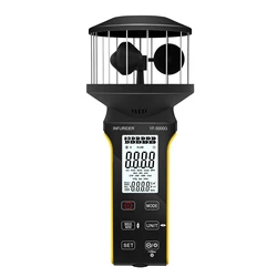 Digital Handheld Cup Anemometer, Rechargeable Wind Speed Meter & CFM Gauge, Dust-Proof Touch Button, Waterproof