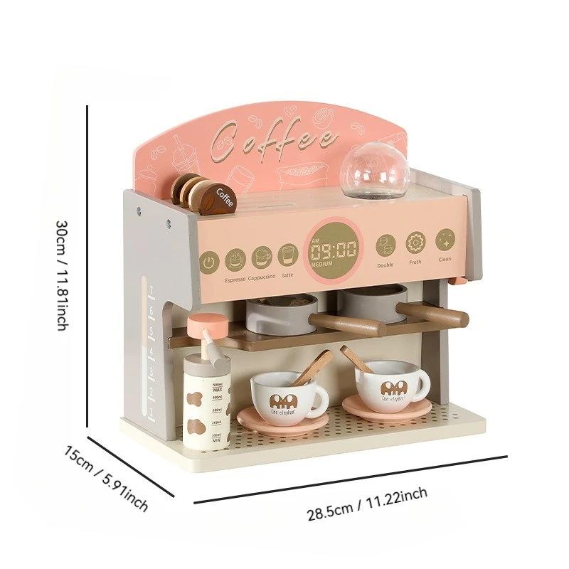 Kids Coffee Maker Wooden Toy Coffee Maker fun parent-child interaction, kitchen simulation Play Kitchen Accessories Toy Sets