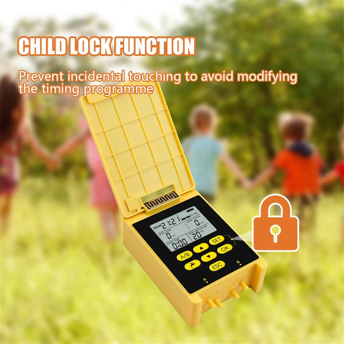 ABJZ  Irrigation Timer LCD Automatic Irrigation System Outdoor Garden Watering Tool Adjustable Program