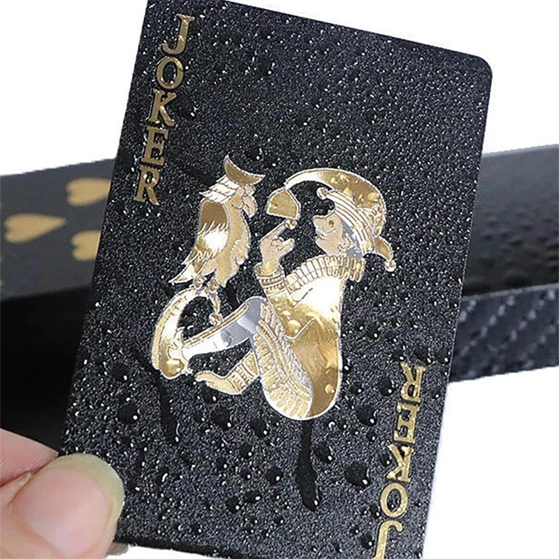 Black Gold A Deck Of Plastic Waterproof Playing Card Group Poker Suit Creative Magic Board Game Gathering Toy Entertainment Gift