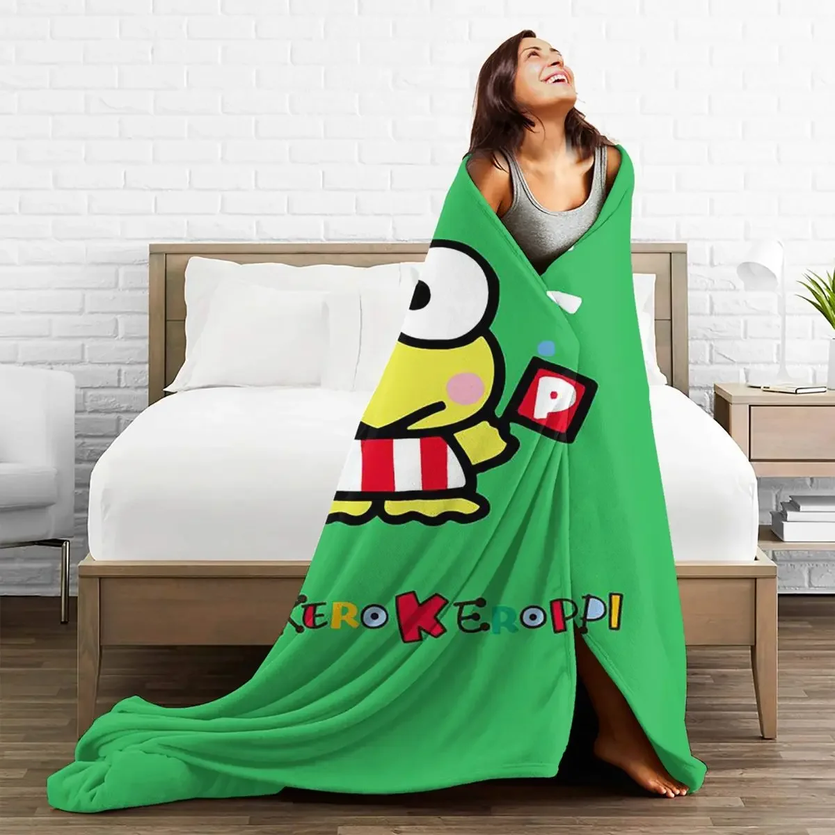 

Anime Keroro Plaid Baby Blanket Sofa Cover Coral Fleece Plush Textile Decor Collage Throw Soft for Bedding Bedroom Bedspread