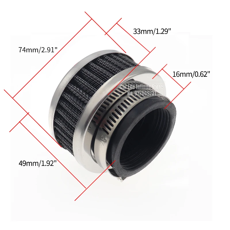 Universal 28mm-60mm Air Filter Cleaner Motorcycle ATV Pit Dirt Bike Air Cleaner Intake Filter for Honda Kawasaki Yamaha Moto