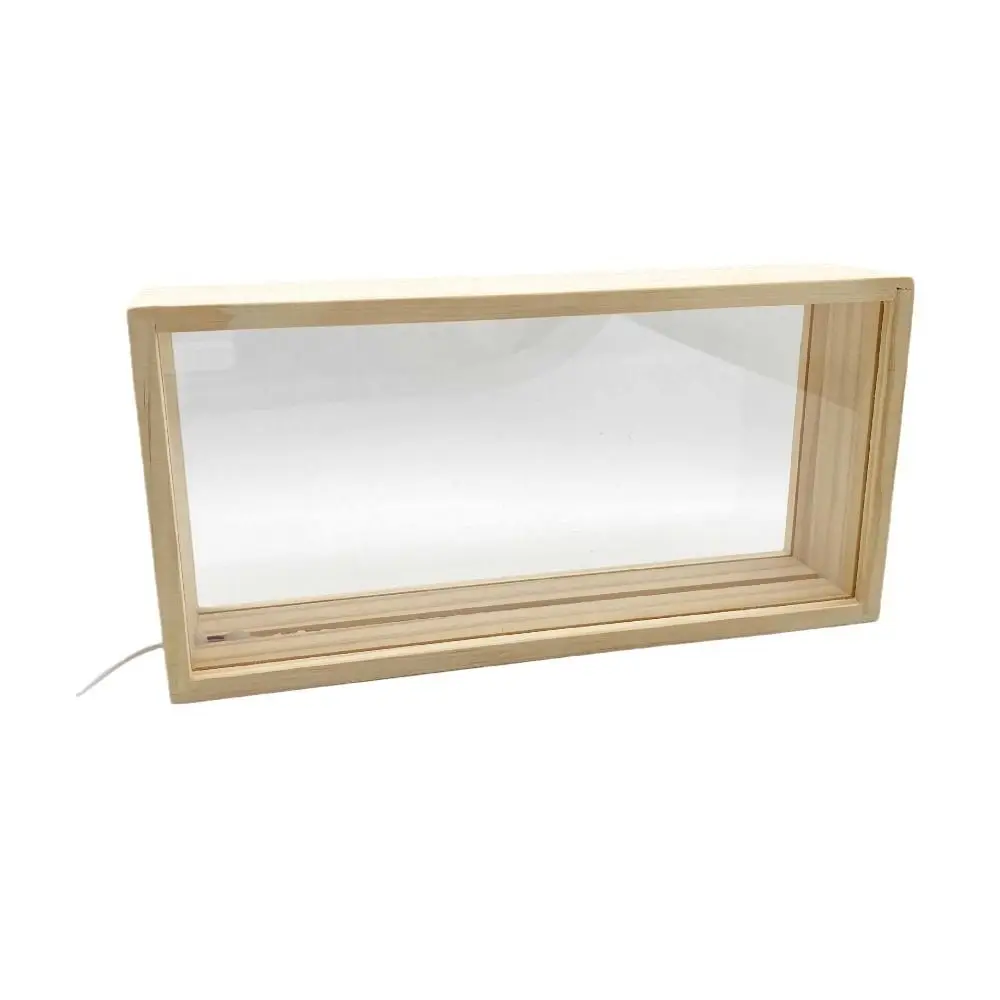 Decorative Creative Shadow Box Frame Rectangle Empty Figures Display Case Unfinished DIY LED Light Photo Frame Wedding Gift
