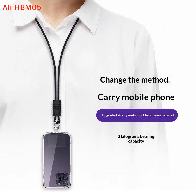 (HB05)5/10Pc Mobile Phone Anti-lost Lanyard Card Gasket Universal Transparent Clip Detachable Hanging Cord Strap Tether Pad