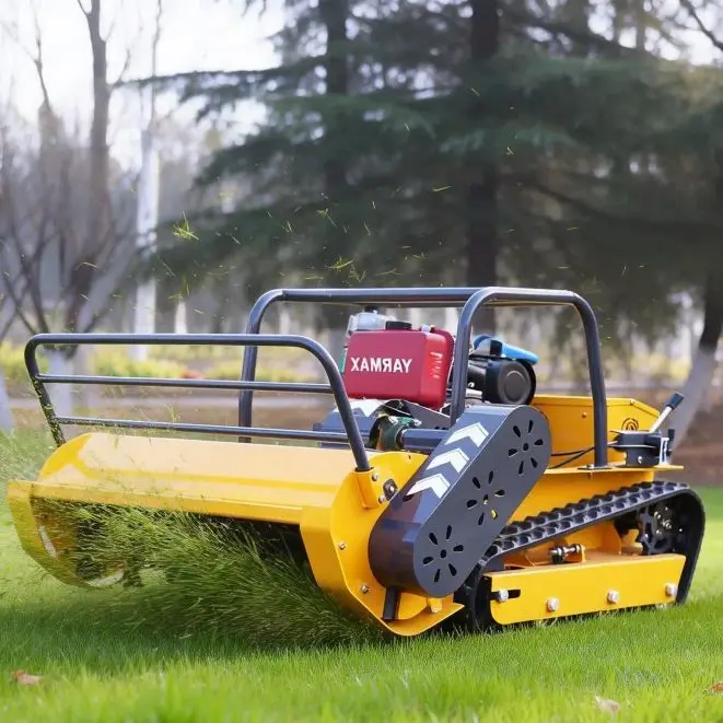 Customized Hot Sell Mini Lawn Mower with Crawler Wireless Remote Control Lawn Mower for Farm and Agriculture Use