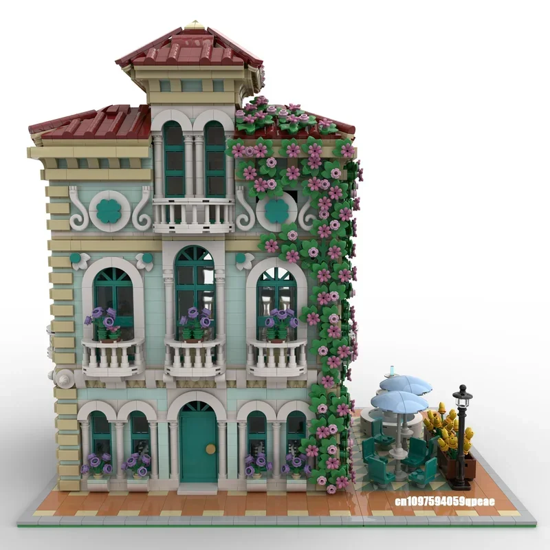 5466 Buah Laris Kota Penjualan Terlaris Street View Moc-212807 Modular Viii Model Puzzle Kustom Diy Ide Kreatif Mainan Anak Hadiah Ulang Tahun