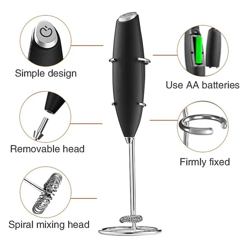 صانع رغوة الحليب القوي، صانع رغوة الحليب والبخار للقهوة مع محرك تيتانيوم مطور لـ Frappe، Matcha