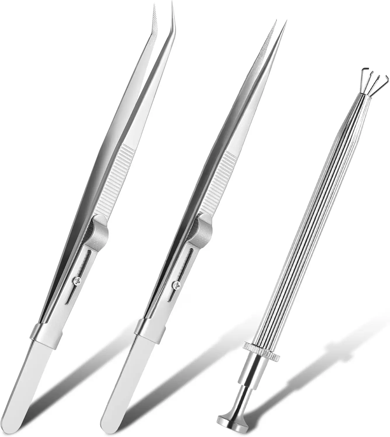 

1/2/3Pcs Diamond Tweezers Gem Stone Jewelry Locking Diamond Claw Holder Beads Ball Grabber Pick up Tool Tongs for Making