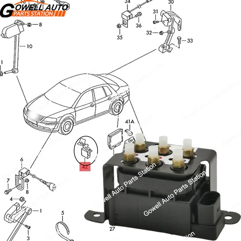 4F0616013 3D0616013A 3D0616013B 3D0616013C Air Suspension Solenoid Valve Block For Volkswagen Phaeton Bentley Gallop Continental