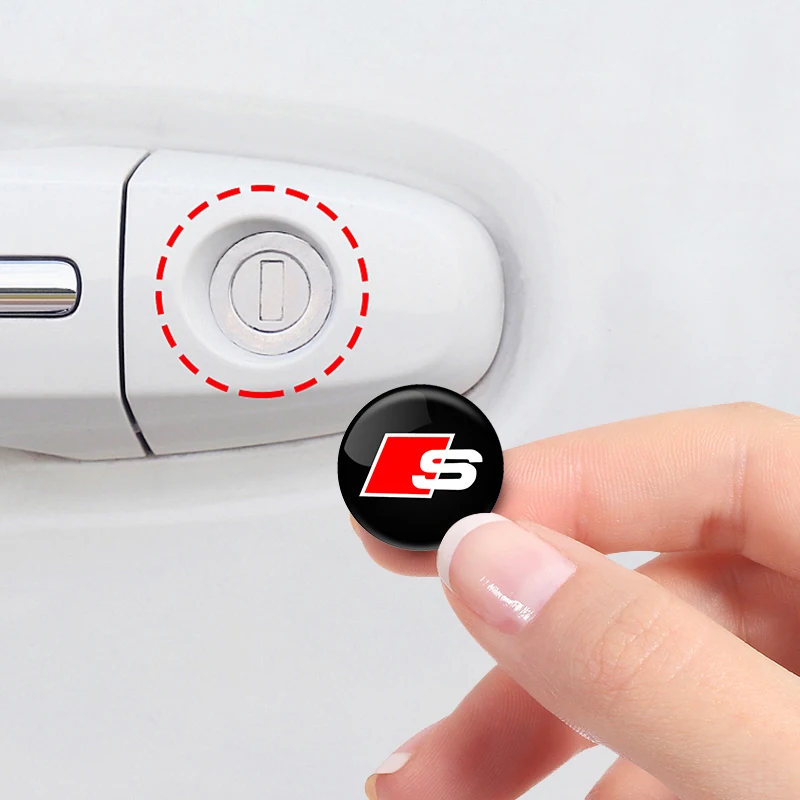 2Pcs Car styling Lock Keyhole Stickers Decoration Protection For Audi A3 A5 A6 S3 S4 S5 S6 S7 S8 RS3 RS4