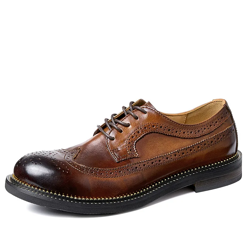 

Men Thick Bottom Fashion High Quality Genuine Leather Shoes Men,Lace-Up Business Men Shoes,Men Dress Shoes,Summer Spring autumn