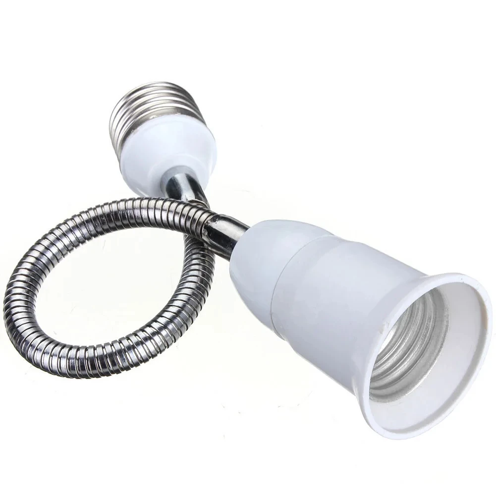 Flexible E27 LED Light Bulb Lamp Holder Bulb Socket Adapter 20/30/40/60cm 1PC Extension Light Socket Converter White AC250V