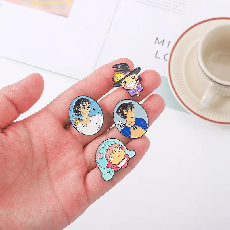 Character Brooch Cartoon Little Girl Shape Metal Badge Small Gift Wholesale Bag Pins and Badges Backpack Accessories Lapel Pin