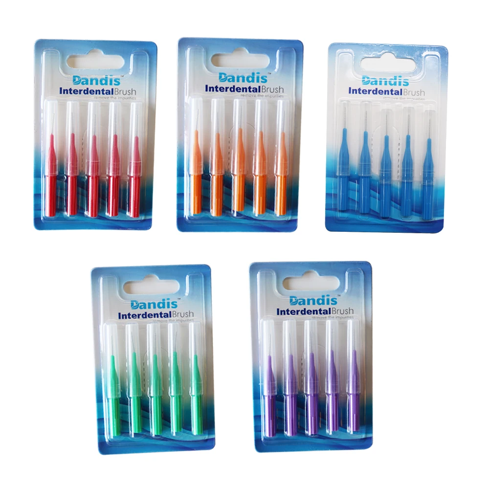 Escova interdental dental dental, fio dental, tipo I, 5pcs por pacote