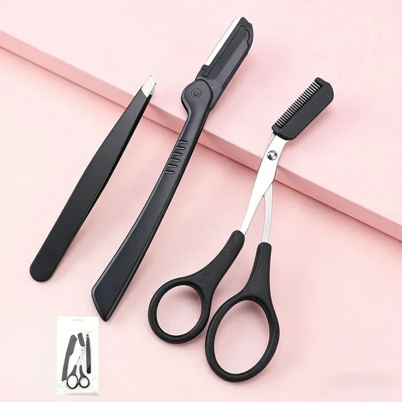 1/3/5 Stück Augenbrauenrasierer, Rasierer, Trimmer für Frauen und Männer, Gesichtshaarentferner, Mehrzweck-Gesichtsrasierer zum Peeling, Schwarz