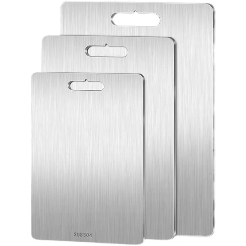 Double Sided 304 Stainless Steel Cutting Board Extra Large Thickened Chopping Board for Meat Vegetables Fruit Kitchen Prep