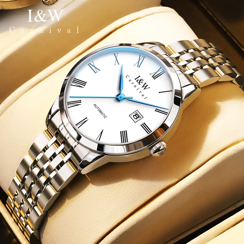 CARNIVAL Brand High-end IW Series Luxury MIYOTA Mechanical Watch for Women Stainless Steel Sapphire Mirror Automatic Watches