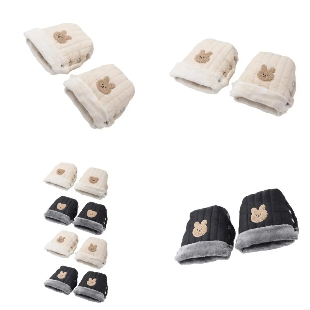 

54DF Soft Lined Hand Gloves Strollers Handlebar Cover Cold Weather Outdoor Use