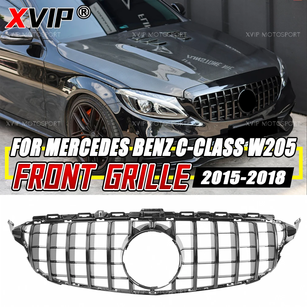 

Решетка переднего бампера XVIP Gloss Black в стиле GTR для Mercedes Benz C-W205 15-18 C205 A205 AMG C43 C180 C200 C400 C43 AMG C450 AMG