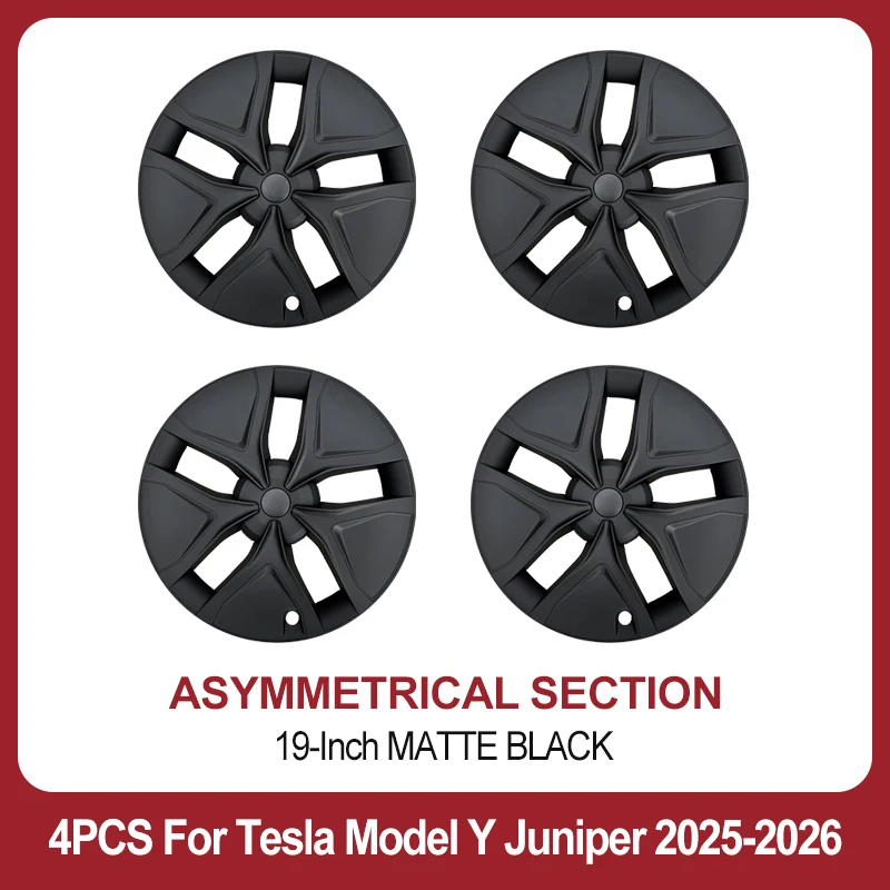 19-inch wielkappen, 4 stuks, voor Tesla Model Y Juniper 2025-2026, wielafdekking, prestatievervangende wielnaafdop, volledige afdekking, accessoires