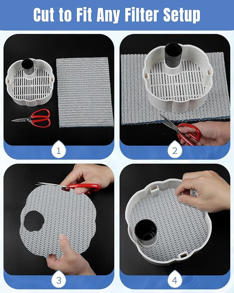 8D Aquarium Fish Tank Sponge Filter No Glue Foam Biochemical Cotton Aquarium Filtration Accessory for Tank Pond Foam Filter Pad