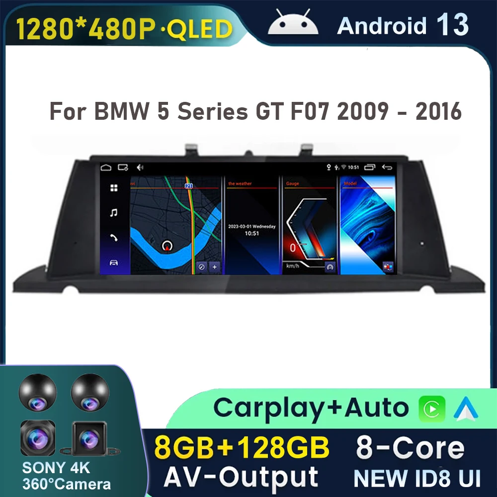 

Android 13 For BMW 5 Series GT F07 2009 - 2016 CIC NBT Screen Car Radio Stereo Carplay Multimedia Player GPS BT WIFI Navigation