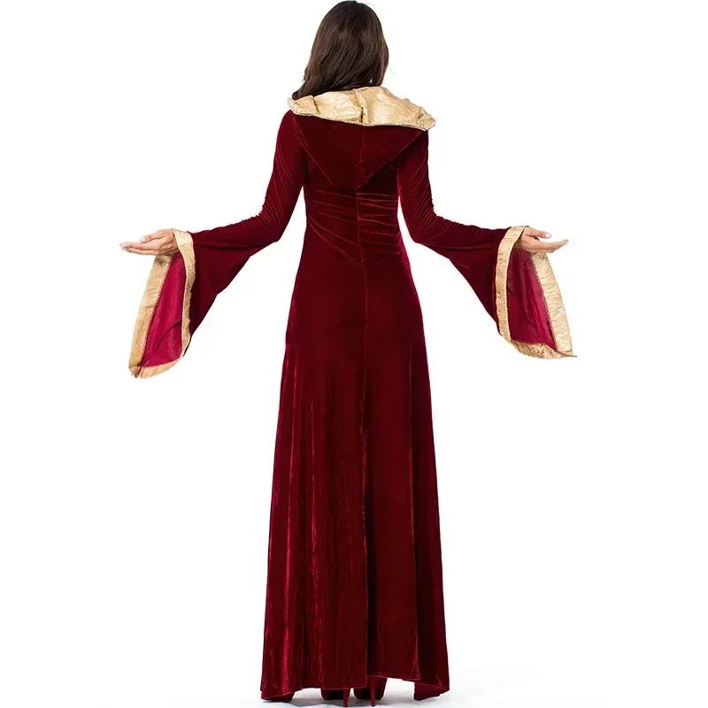 فستان نسائي من عصر النهضة في العصور الوسطى رداء بوريم للهالوين كرنفال زي سيدة العروش للبالغين